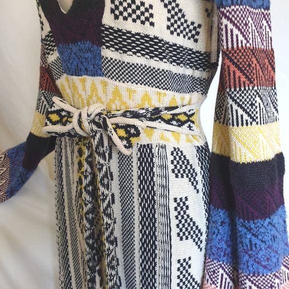 Free People Patchwork Sweater Dress in Cream Multi Combo Sz XS - Picture 11 of 14
